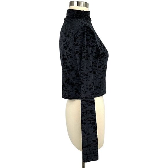 Lululemon All Aligned Mock Neck Long Sleeve Crushed Velvet Black Size 8 - Picture 6 of 8